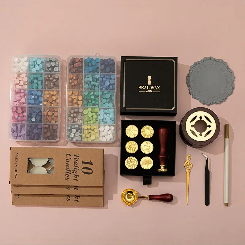 Set sellos de lacre macaron con cera y manual – San Valentín - imagen 2