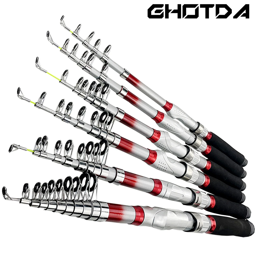 Ghotda-caña de pescar retráctil de hielo corta para exteriores, para estanque de reserva, 1,8 m, 2,1 m, 2,4 m, 2,7 m, 3,0 m, 3,6 m - imagen 3