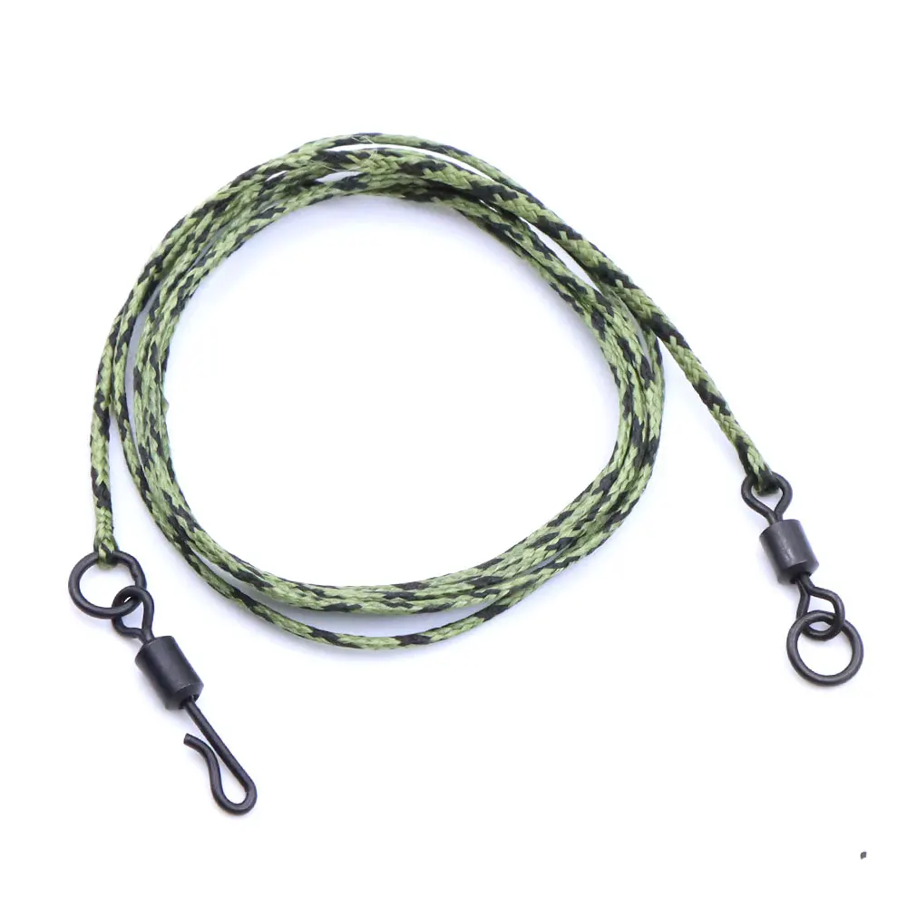 Línea de pesca de carpa de 10m Leadcore Leader Hooklink, línea trenzada de hundimiento de 12 hebras, alambre de aparejo de pelo verde de camuflaje para accesorios de carpa - imagen 4