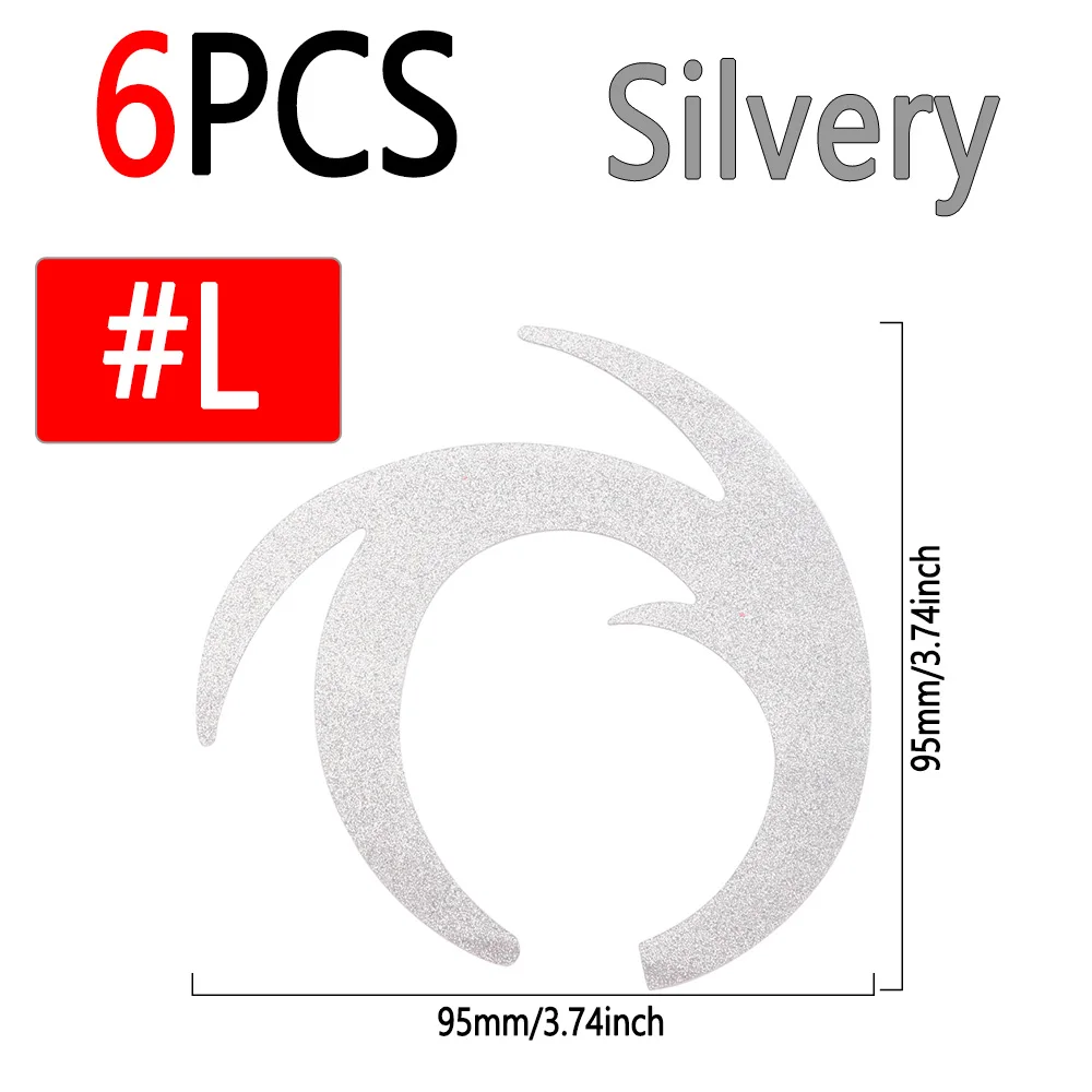 6pcs Silvery L