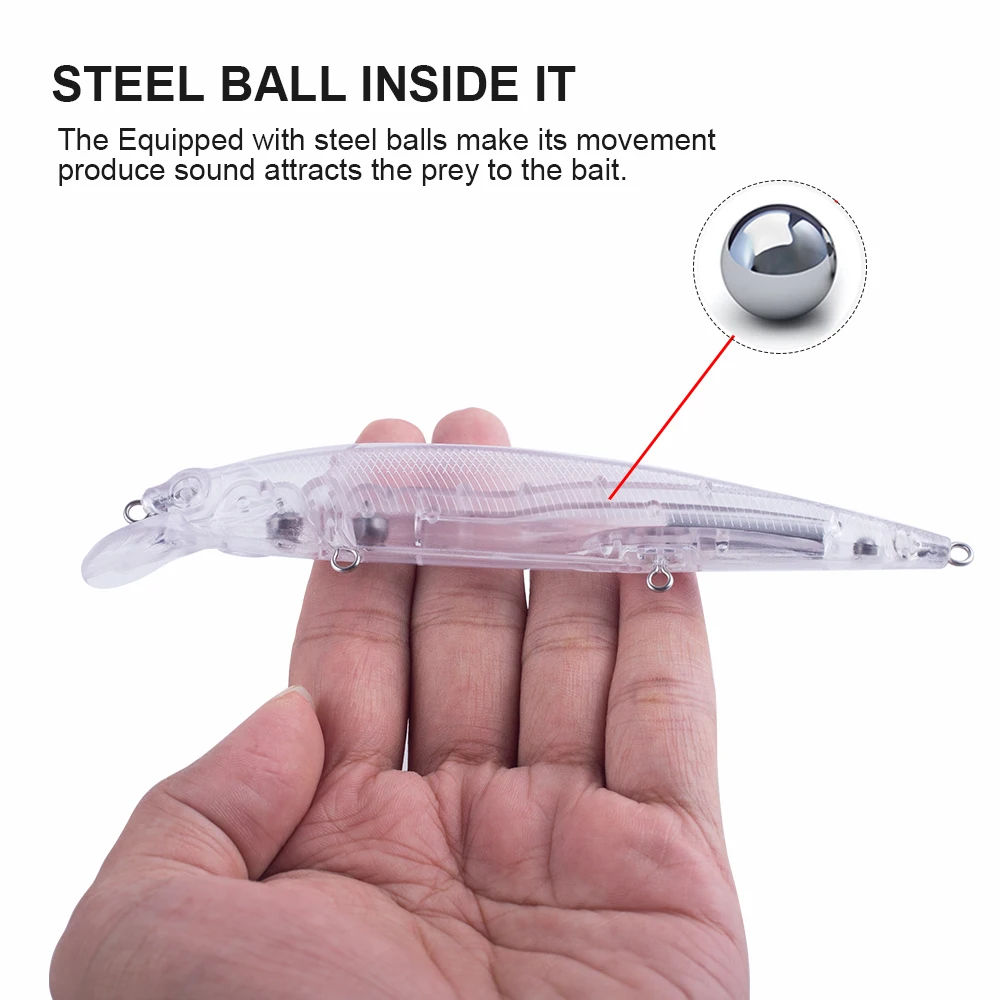 Hanlin-señuelo de pesca Artificial flotante, cebo de pececillos sin pintar, 10/20 piezas, 14cm, 16g, de plástico duro - imagen 4