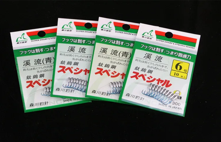 Anzuelo de pesca en arroyo japonés, anzuelo de púas tradicional, anzuelos virados, bolsa de 10 piezas 1-6 # - imagen 5