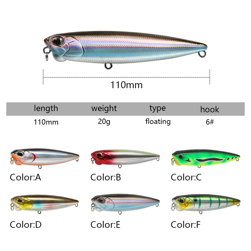 LETOYO z-perro lápiz flotante Topwater señuelo duro Wobblers superficie cebo Artificial trucha atún lubina para señuelo de pesca en el mar - imagen 2