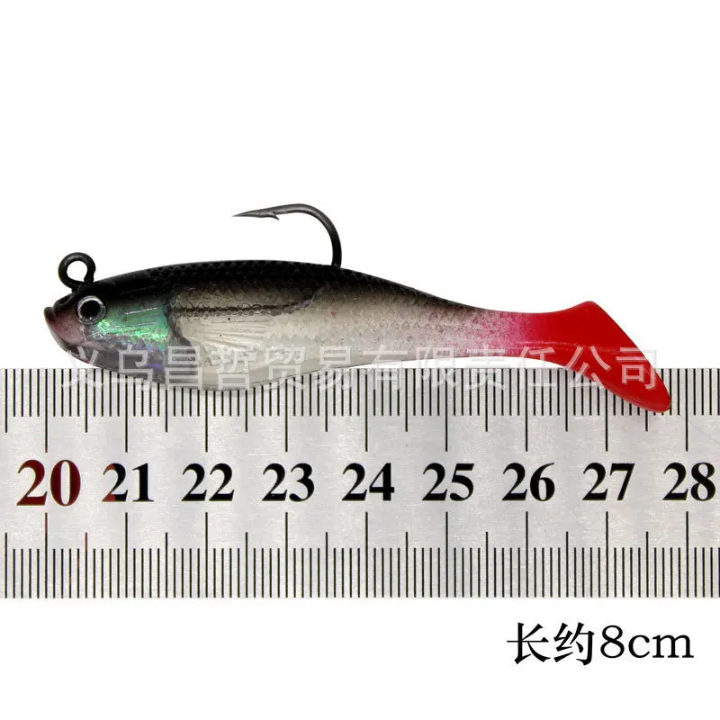 Cebo suave de 5 piezas, 8cm, 9g, subcebo de camino luminoso, cebo biomimético, cebo de pesca volador de cinco colores, accesorios de pesca, herramientas para exteriores - imagen 2