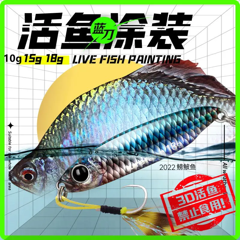 Lurefans Landao-Placa de hierro de agua dulce, 5 piezas, plantilla de Metal, pesca, Lure7/10/15/18/22g, lentejuelas de tiro largo, cebo duro Jigging - imagen 3