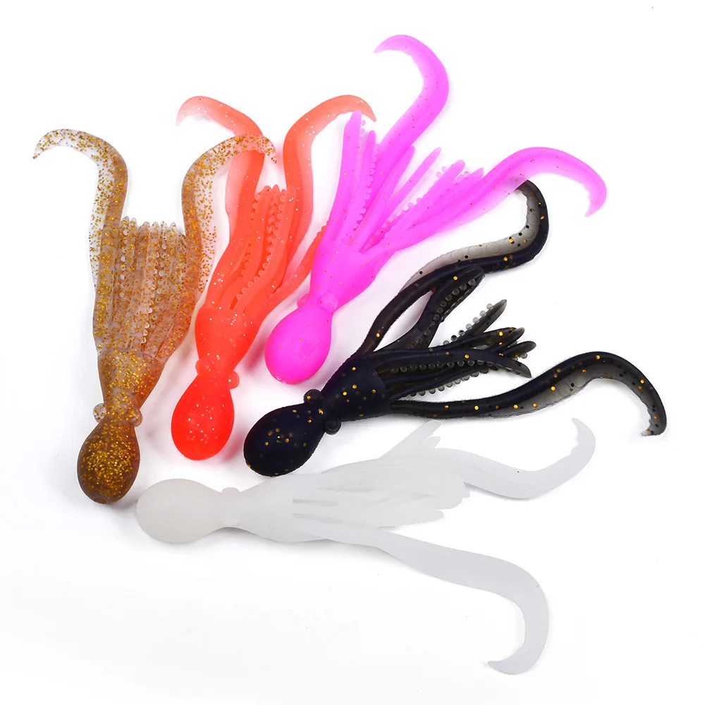 Cebo suave de imitación de calamar, pulpo de alta elasticidad, corredor de carretera, cebo falso de 10cm/4,8g, pesca en el mar, barco, pesca, pulpo, cebo suave - imagen 3