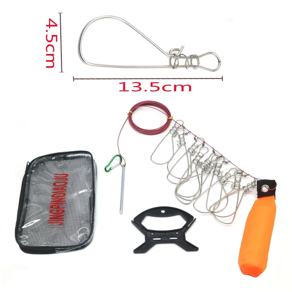 Kit de larguero de pesca de Metal, soporte de bloqueo de hebilla grande para peces vivos con 10 broches, herramientas de pesca - imagen 4