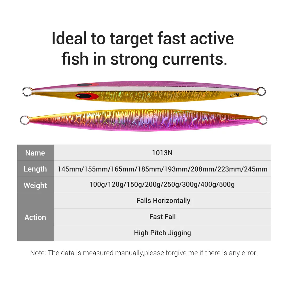 NOEBY-señuelos de Metal para Jigging de tono alto, plantilla Vertical de caída rápida de 100-500g, cebo Artificial que se hunde, plantilla de dardos, Señuelos de Pesca de Mar - imagen 5