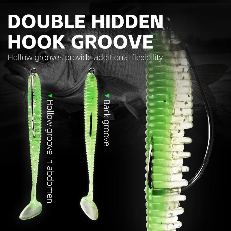 MEREDITH Awaruna Señuelos Pesca 8cm 10PCS 3.2g Wobblers Blandos Artificiales Shad Carpa Silicona Aparejos - imagen 5