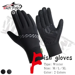 Guantes de pesca WALK FISH para mantener el calor en invierno para hombre, deportes al aire libre, montar en bicicleta, agregar forro polar, protección contra el frío, pantalla táctil sin dedos, extensión
