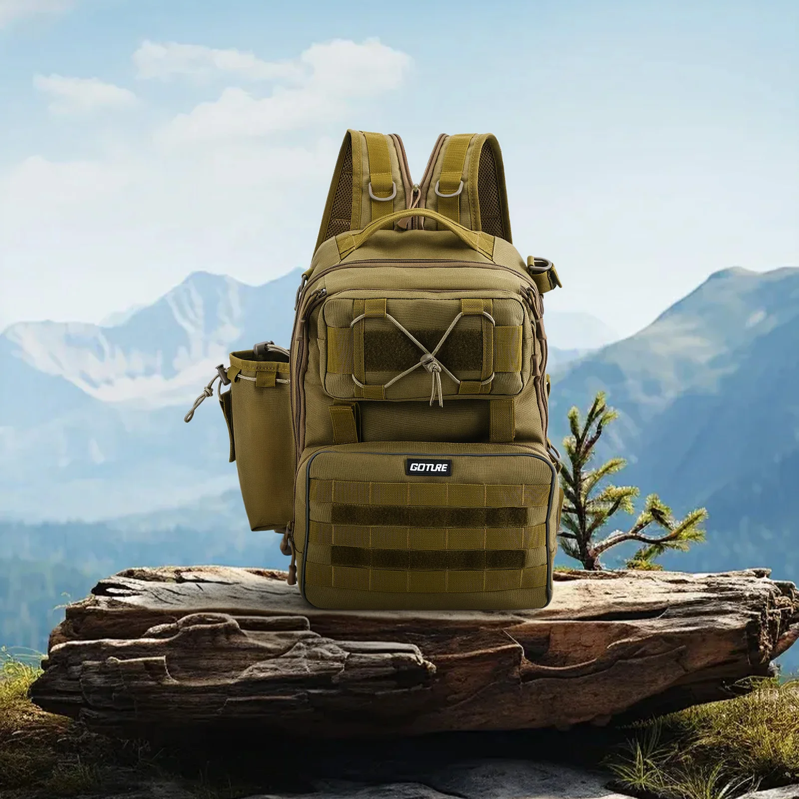 Goture-mochila de pesca al aire libre, bolsa de aparejos impermeable de gran capacidad para senderismo, Camping, ciclismo, bolsa de aparejos de pesca multifunción