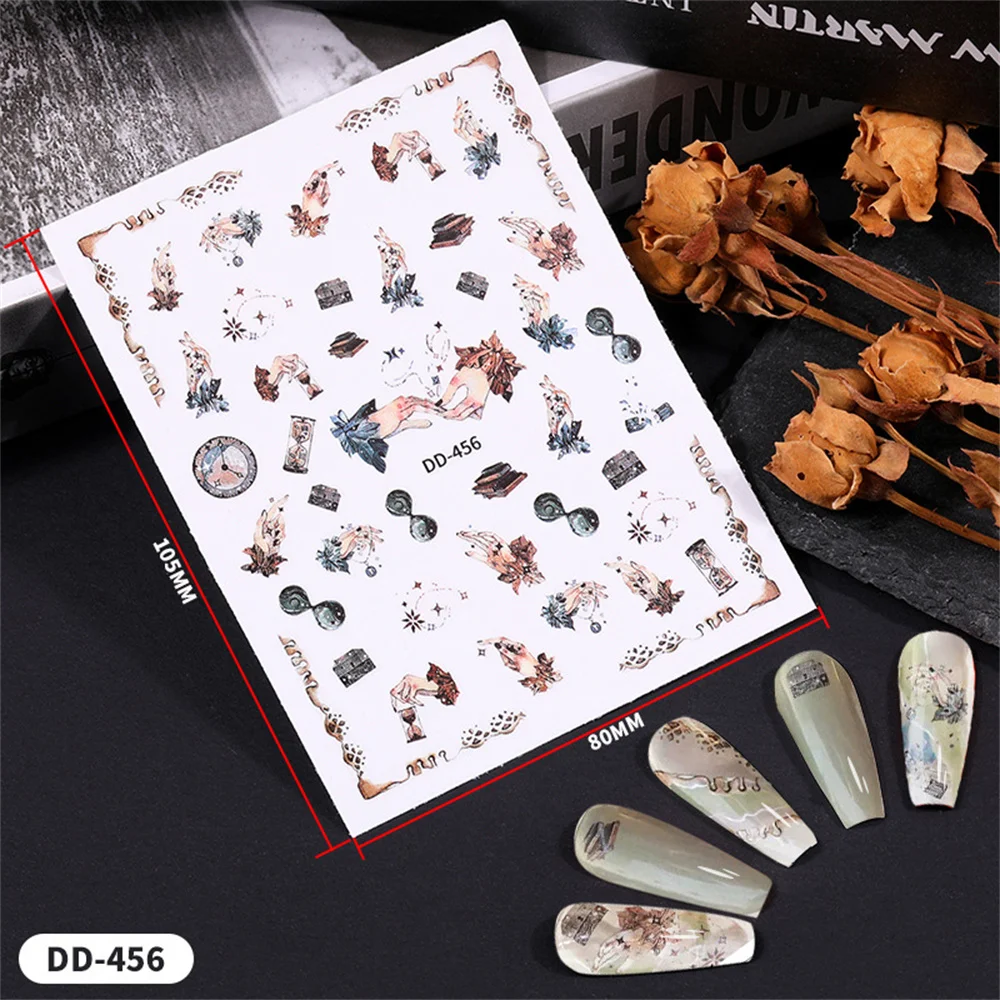 Pegatinas de uñas de Halloween encantadoras de colores brillantes, antiroce duradero, divertidas y creativas, pegatinas de Arte de uñas de Halloween - imagen 5