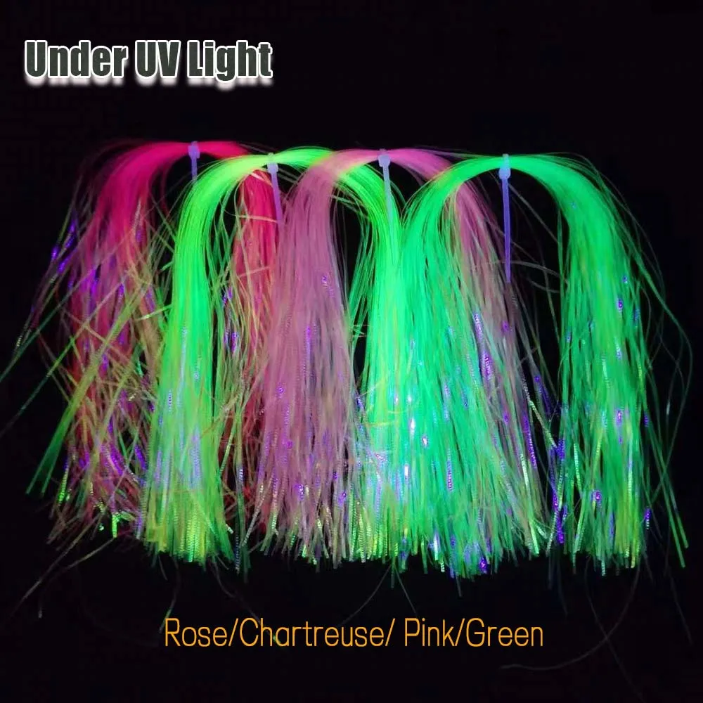 Hebras de Flash corrugado gliss N Glow iridiscente, materiales de atado de moscas de oropel para Minnow Streamer, cebo de señuelo de pesca, 2 paquetes - imagen 5