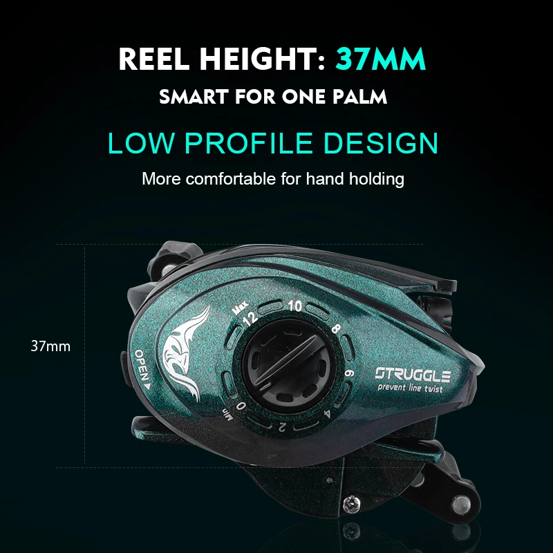 Carrete de pesca de fundición de cebo doble, relación de engranaje de cuerpo pequeño 7,0: 1, aparejos de pesca, lubina, trucha, pesca de carpa - imagen 2