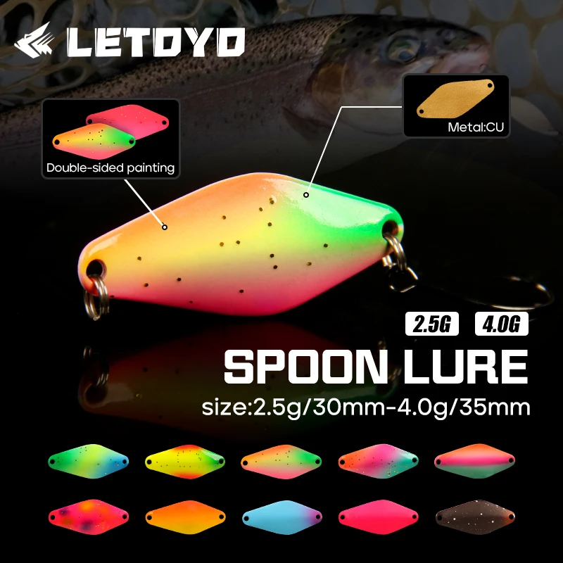 LETOYO Cuchara Trucha UV Luminosa Rombo – Giratorio Señuelo