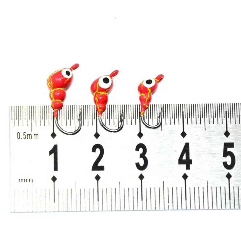 TAKEDO 10 #   12 #   14 #   Anzuelo de pesca en hielo con forma de caracol, Jigbait, señuelo de pesca en hielo, anzuelo con cabeza de anzuelo para carpa y lubina - imagen 4