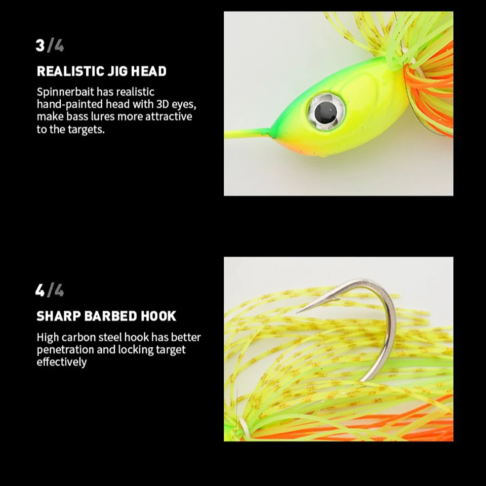 WALK FISH-cebo giratorio de 50g, señuelo de pesca Swimbait para lubina, tamaño grande, doble hoja, plantillas de cebo giratorio, cebo de pesca de alta calidad - imagen 3