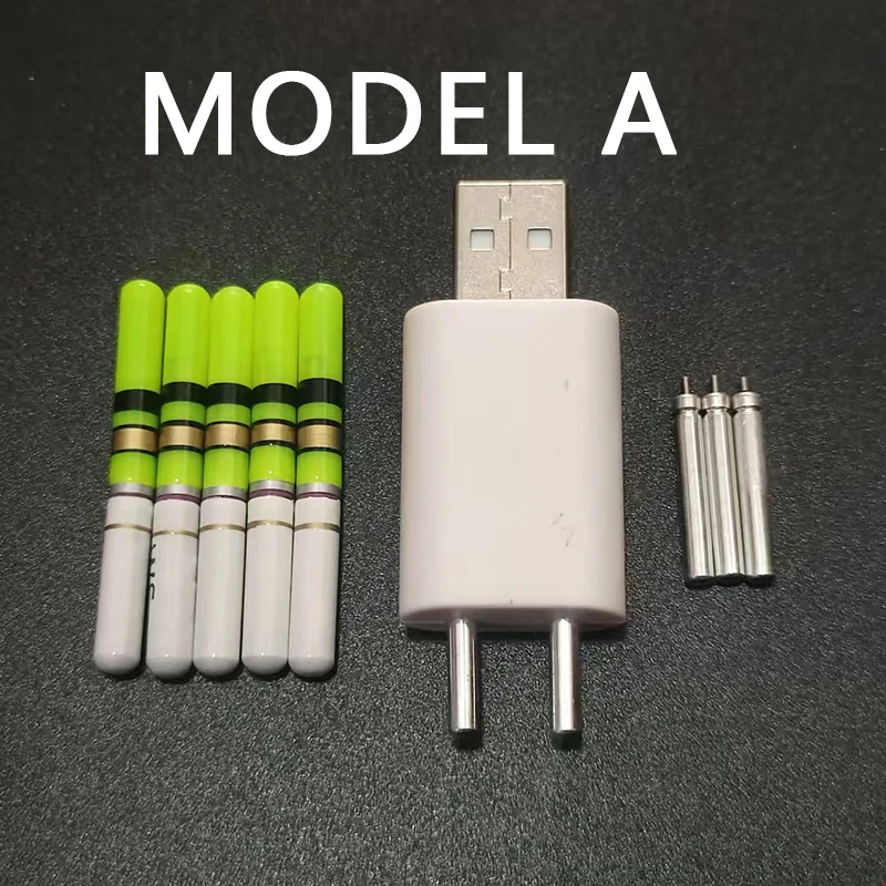 5 uds palos de luz con 5 baterías recargables CR322 lámpara LED impermeable Lightstick accesorio de flotador de pesca nocturna D007 - imagen 5