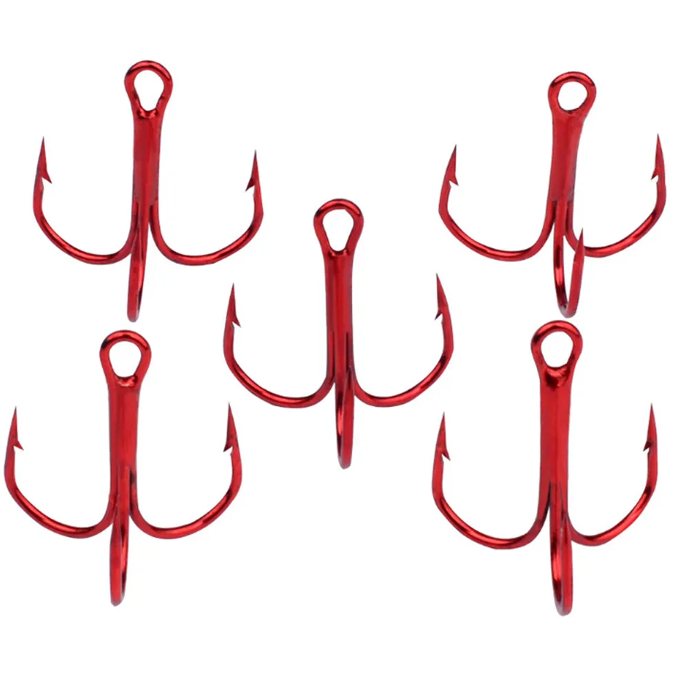 20 unids/lote anzuelo de ancla rojo de acero rico en carbono anzuelo triple con púas aparejos de pesca accesorios de herramientas de pesca en el mar pesca salvaje - imagen 2