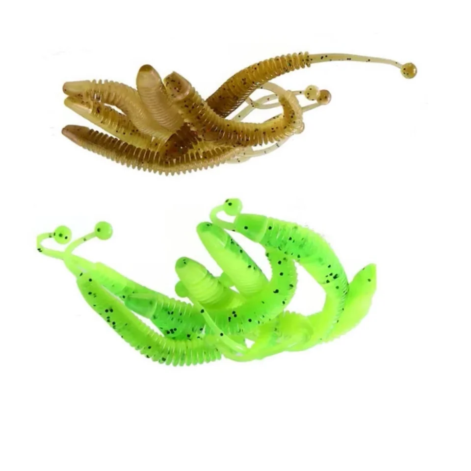 Señuelos blandos de gusano de 10 piezas, cebo blando de goma Artificial, Wobbler de pesca con olor a Camarón, 0,35g/0,7g/1g - imagen 3