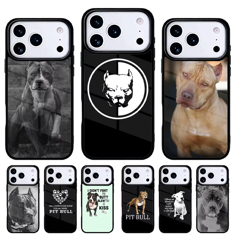 Funda iPhone Pitbull Adorable para 15 14 13 Pro Max