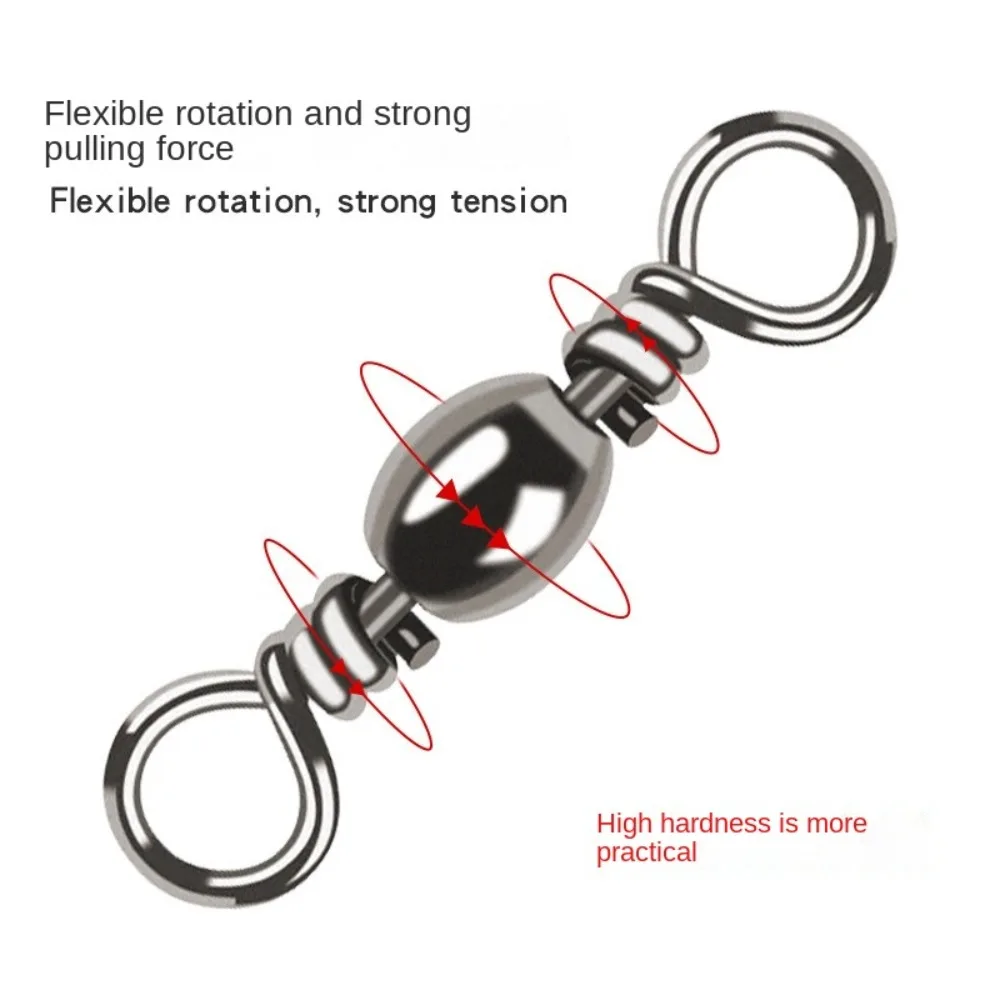 100 Uds anillo sólido conector a presión de pesca anillo giratorio de acero inoxidable conector de pesca rotación de 360 grados - imagen 5