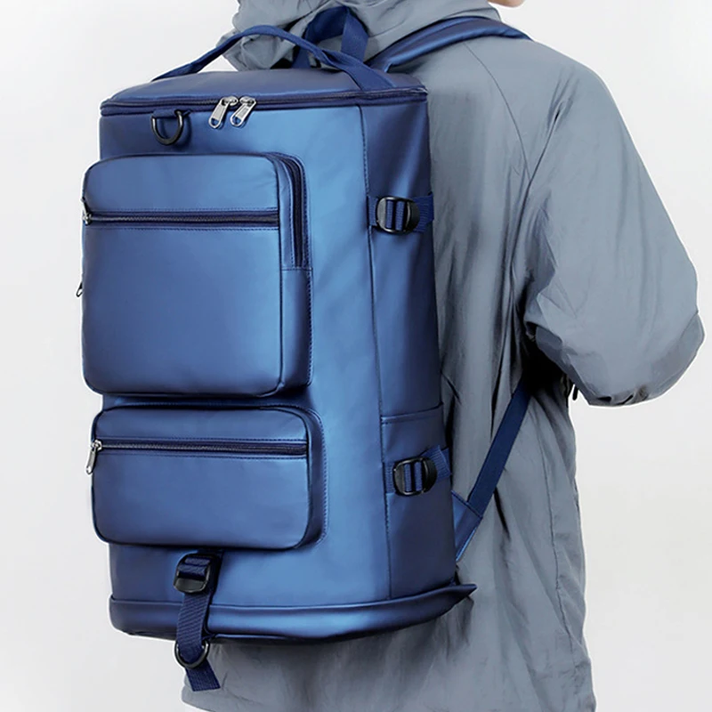 Mochila de pesca con bolsillo para zapatos, para viajes al aire libre, senderismo, Camping, desplazamientos, bolso de hombro, bolso de viaje de corta distancia seco y húmedo - imagen 2