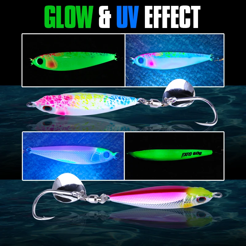 FJORD Hyper Long Casting Metal Jig 30g 40g 60g 80g Fishing Lure Hard Saltwater Swimbait Rotating Hook Tail Spinner Fishing Item - imagen 4