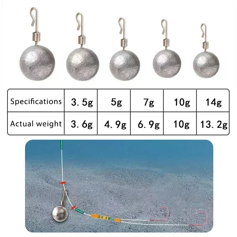 10 uds/5 uds R-ring plomo plomo 3,5g/5g/7g/10g/14g/20g bola/cilindro peso de plomo cambio rápido plomo accesorios de pesca - imagen 5