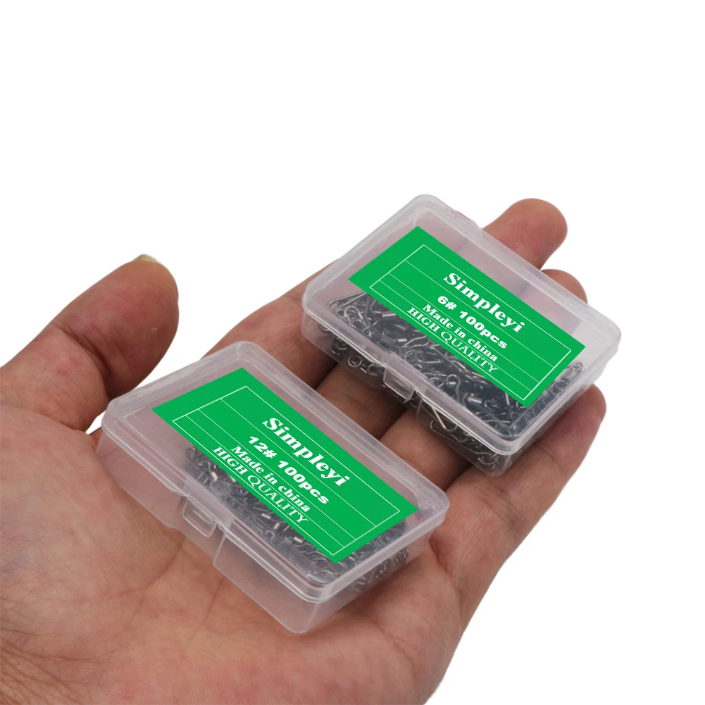 Conector giratorio de pesca, Pin de enclavamiento para señuelo de anzuelo, accesorios de pesca de carpa, 50-100 unids/lote por caja, 4-12 # - imagen 5