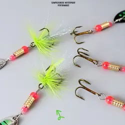 10 Uds nuevos señuelos giratorios de Metal 3g Wobblers de pesca Multicolor Spoonbait accesorios de pesca