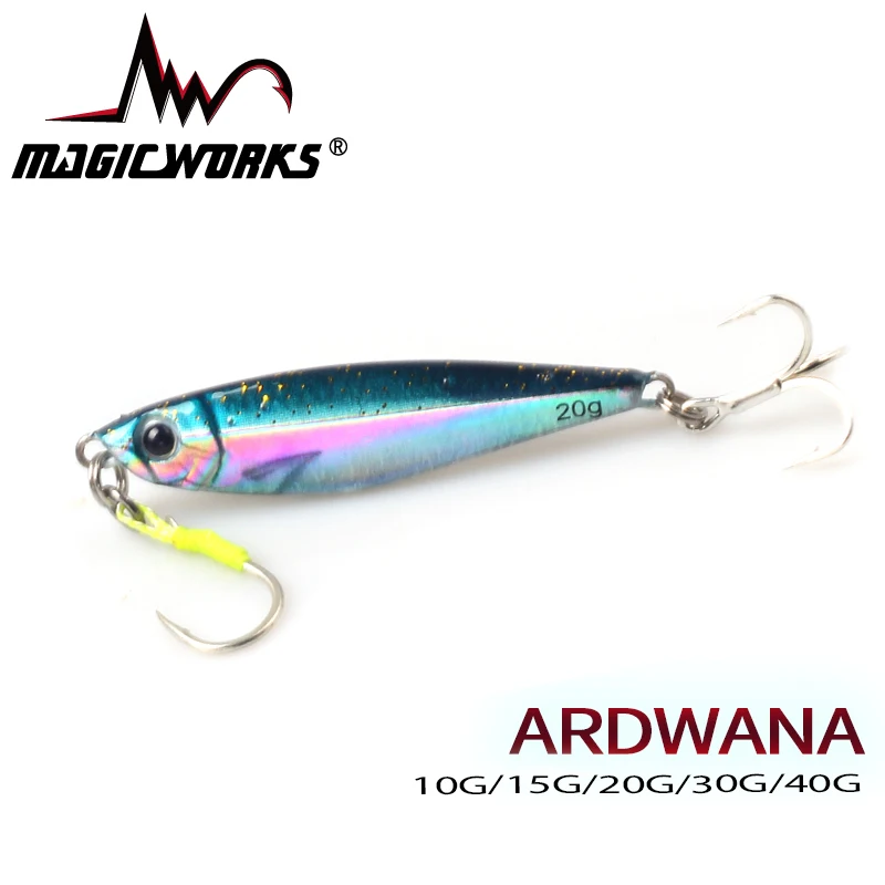 Señuelos de pesca mágicos de trabajo, agua salada, 10g, 15g, 20g, 30g, 40g, plantilla para suministros marinos, nuevo cebo Artificial, orilla, Jigging lento, pez falso