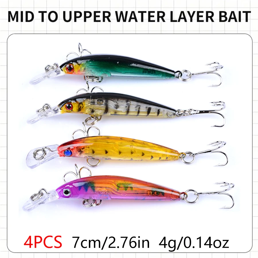 29 unids/caja Kit de cebo Artificial duro Jerkbait Minnow Crankbaits juego de Señuelos de Pesca Wobblers para lubina trucha salmón tipo pez Walleye - imagen 4