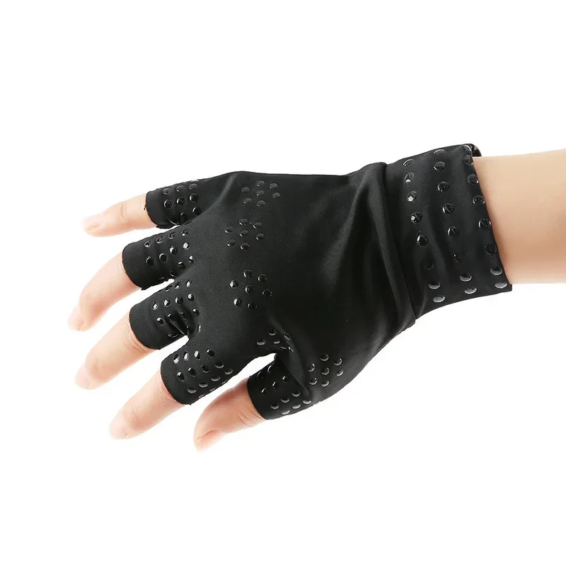 Guantes magnéticos antideslizantes para terapia, Manoplas sin dedos para alivio del dolor de artritis, recuperación de articulaciones, soportes para el cuidado de la salud, entrenamiento deportivo, 1 par - imagen 5