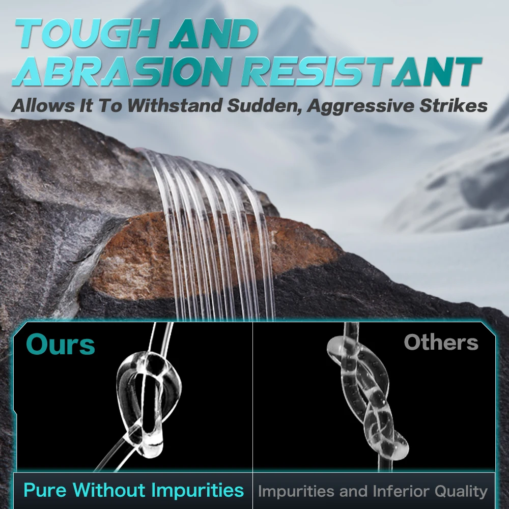 ZUKIBO-sedal Mono de hielo de cristal, sedal de pesca de nailon suave, súper fuerte, resistente a la tracción, diseño de EE. UU., baja memoria, alta resistencia a la abrasión - imagen 4