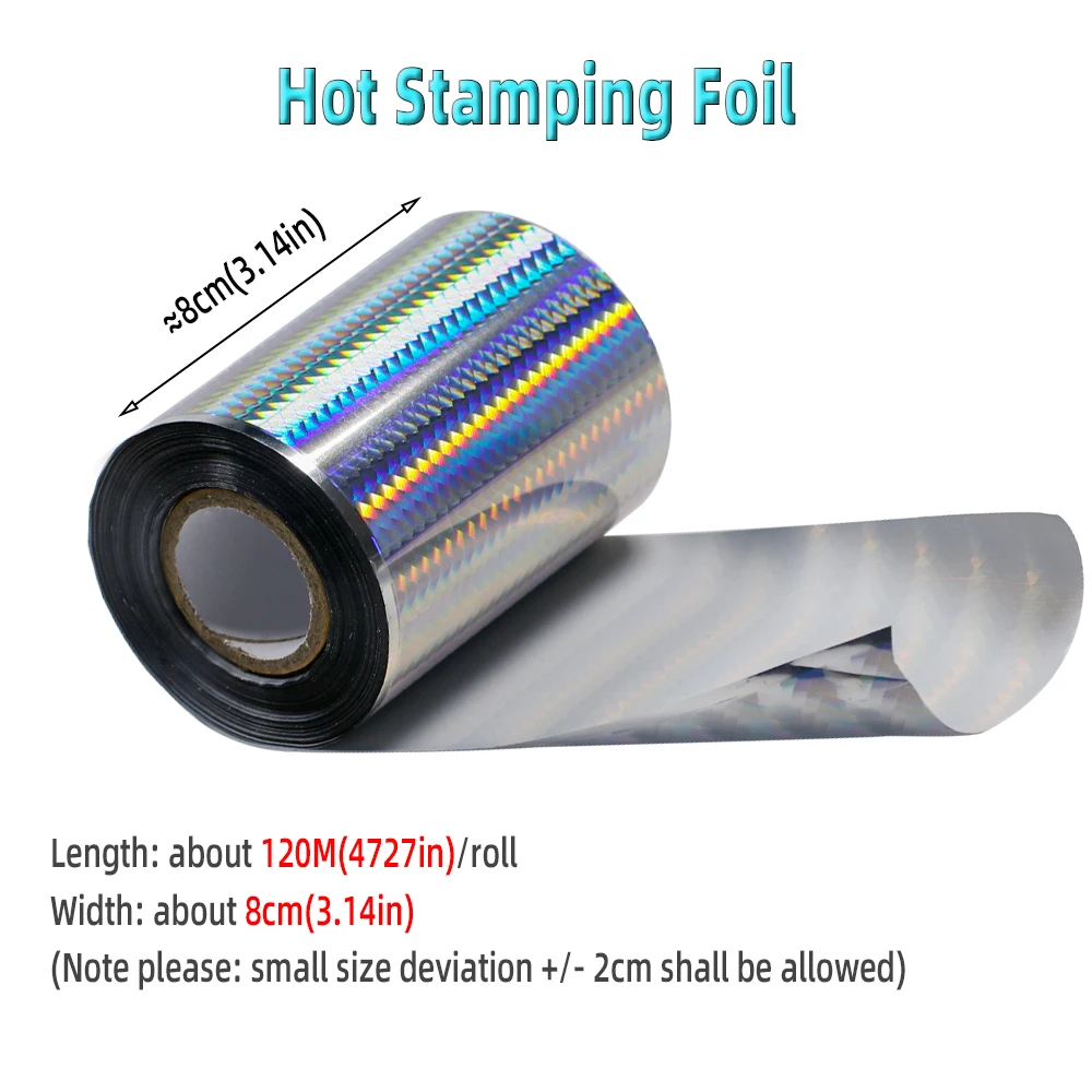 WIFREO-Lámina de estampado en caliente de 120m x 8cm, señuelo de pesca artesanal, escamas de pescado, cuchara, plantilla de papel de cebo duro, película de transferencia holográfica, Material de piel - imagen 3