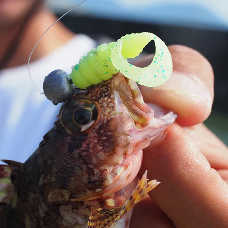 Señuelo japonés Jackall para pesca en raíces, cebo suave fino de pozo negro, gusano de 1,5/2 pulgadas, cola en T, cebo de gusano suave eficiente - imagen 5