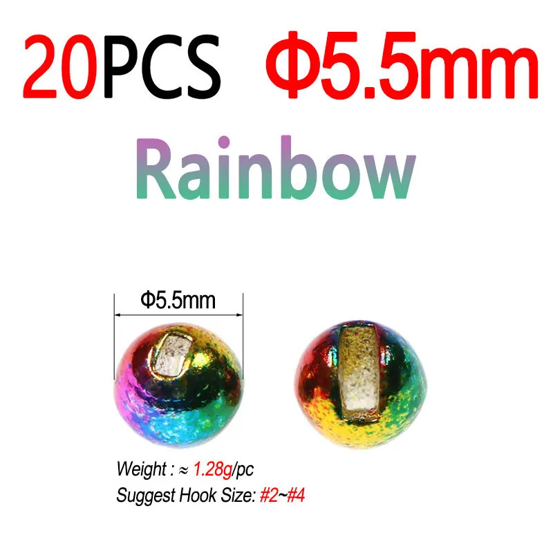 20pcs 5.5mm Rainbow