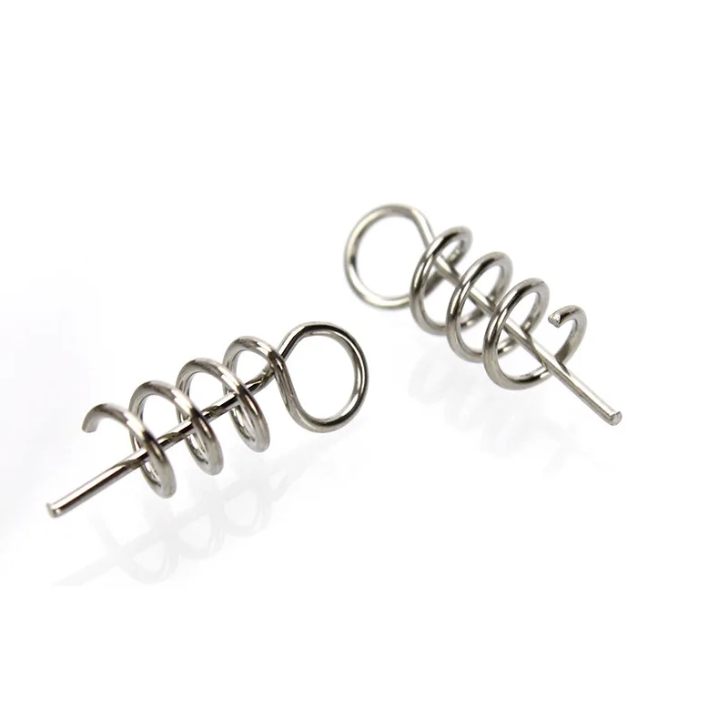 FTK-gancho conector de pesca de 50 piezas, pasadores de centrado de resorte de cebo suave de carbono, aguja de pestillo fijo de 1,5 cm, bloqueo de manivela giratoria - imagen 3