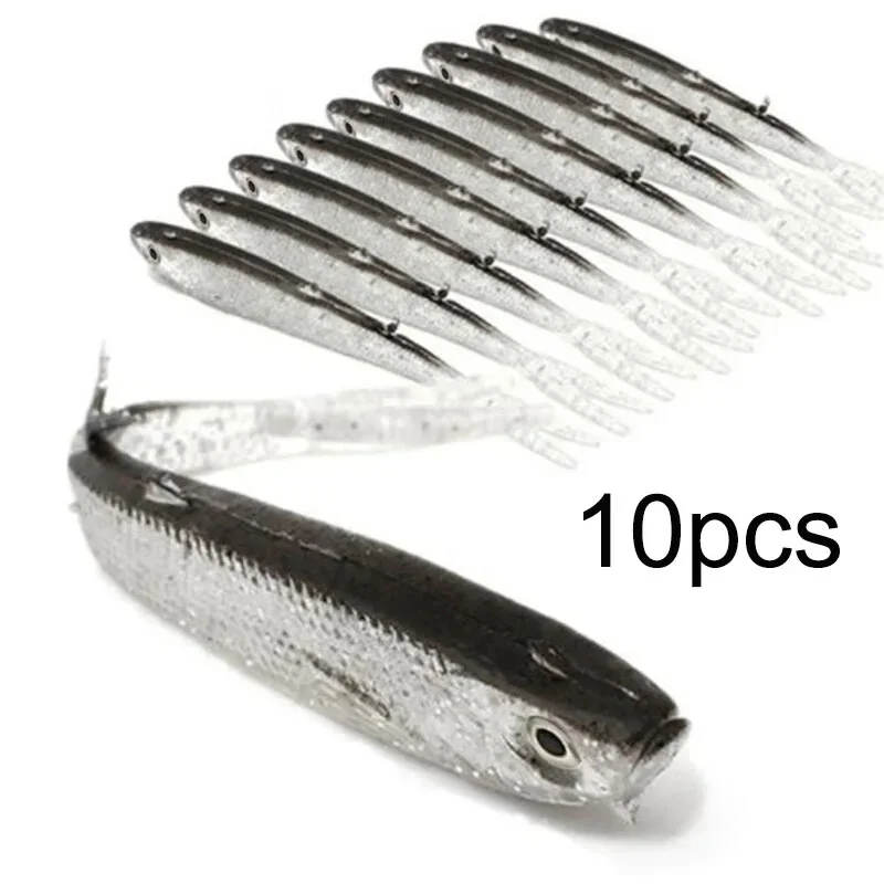 Cebo suave para pesca, Swimbait, cola de horquilla con gancho y sin ganchos, señuelo de pesca, cebo Artificial de silicona, artículos de aparejos de pesca - imagen 4