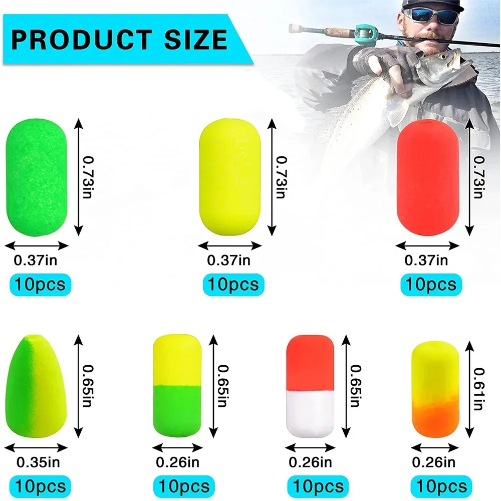 175 Uds. Kit de fabricación de aparejos de Pompano flotadores de espuma de Pompano ganchos circulares cuentas de pesca giratorios Duo Lock broches aparejos de pesca de Surf de agua salada - imagen 2