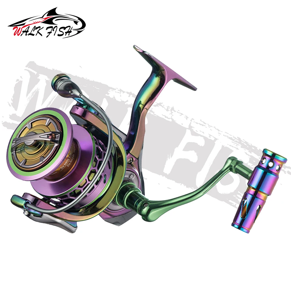 WALK FISH-carrete de pesca antiagua salada, nuevo, colorido, 100%, 1000-5000, 240h, prueba de pulverización de sal, todo el carrete giratorio de Metal - imagen 3