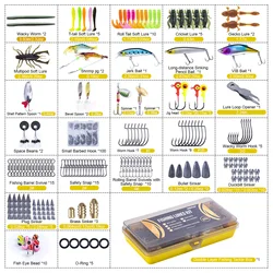 Kit Goture de Señuelos Blandos, Duros y Jig Heads para Lubina
