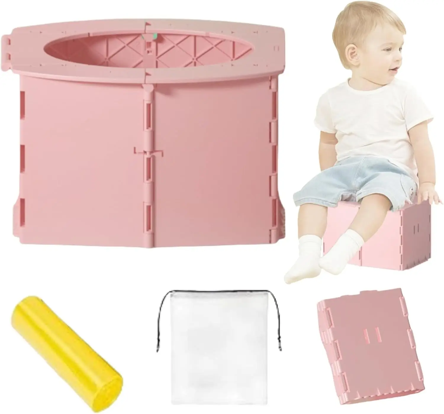 Cómoda de inodoro plegable portátil para acampar, RV, viajes, senderismo, campamento, baño, viajes de larga distancia, suministros al aire libre, Mini Latrine - imagen 3