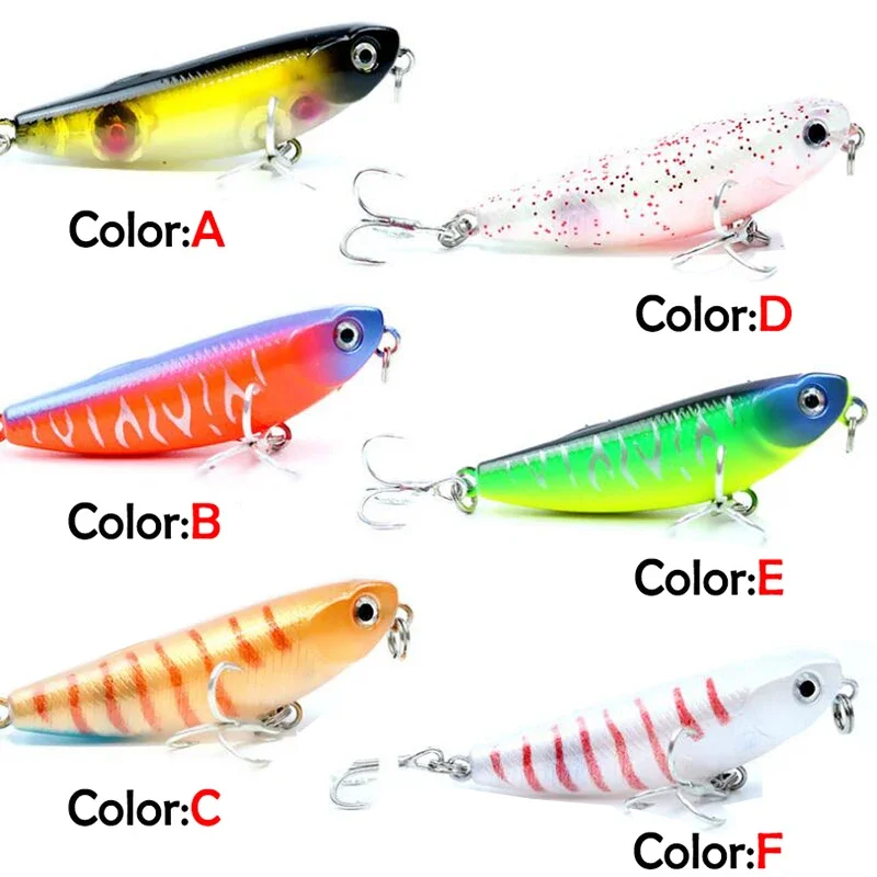 1 Uds 5cm 5g señuelo de Pesca con lápiz flotante perros de agua superior cebos duros Wobbler cebo duro Artificial aparejos de Pesca - imagen 3