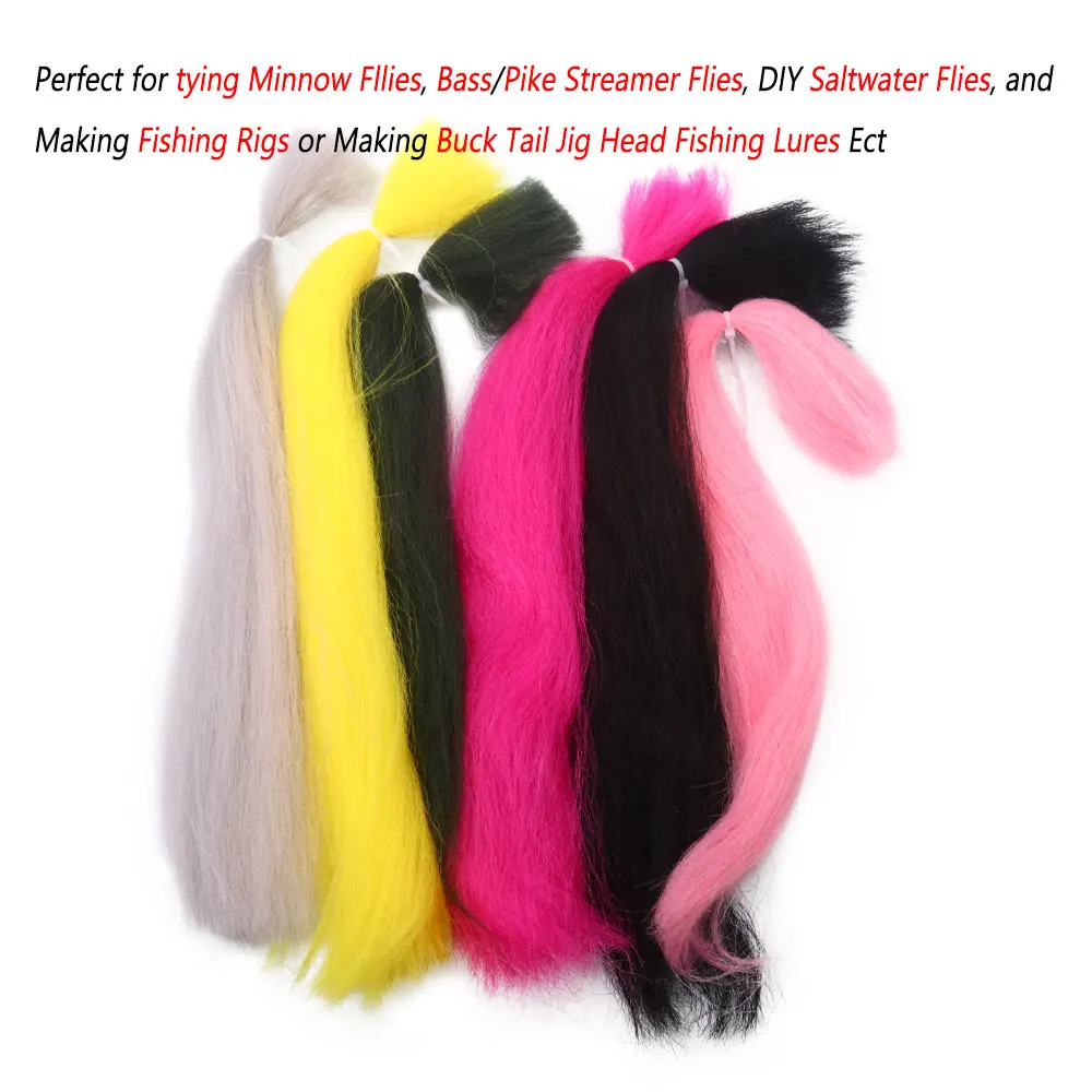 Bimoo, 2 paquetes de fibra sintética prensada de pececillo rizado, cebo de fibra, Lucio de pescado, Material de atado de moscas, plantilla de cola Buck, Señuelos de Pesca - imagen 4