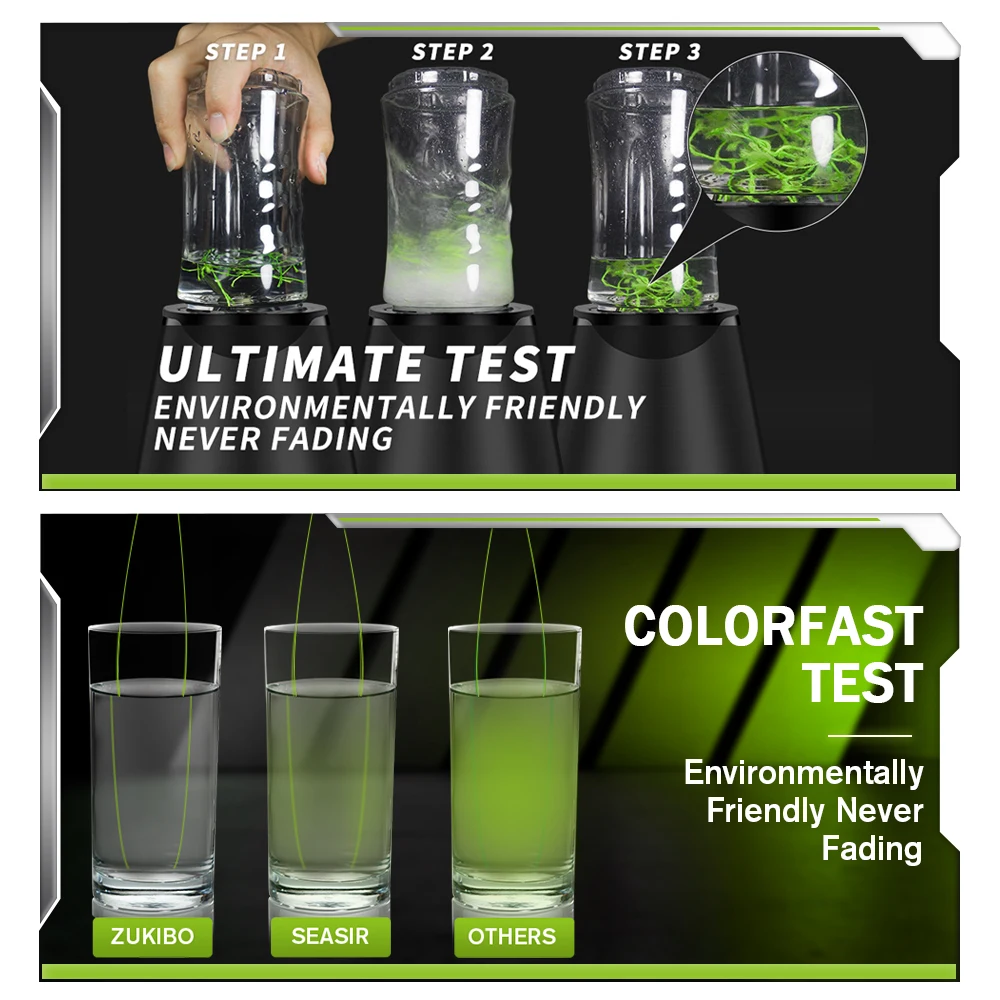 ZUKIBO-sedal de pesca trenzado de 4/8 hebras, color verde, 100M/300M/500M/1000M, multifilamento suave japonés, agua de mar - imagen 3