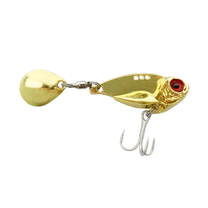 Señuelos de pesca VIB, cuchara giratoria con purpurina, equipo de pesca de Metal Artificial duro para pesca con caña, 10g, 15g, 2 uds. - imagen 5