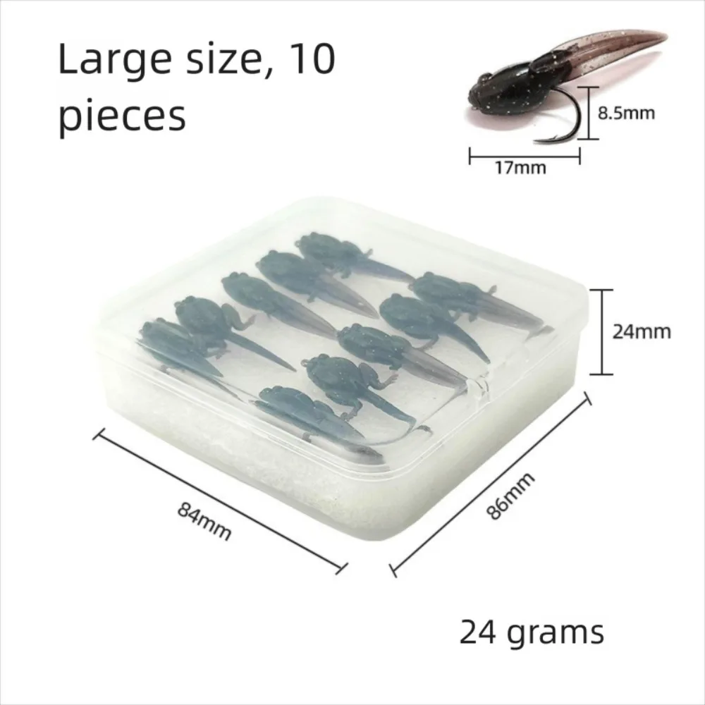 Señuelos de pesca blandos de Material suave, forma de gusano Artificial, diseño biónico, cebo suave con forma de girino, cebo Artificial - imagen 3