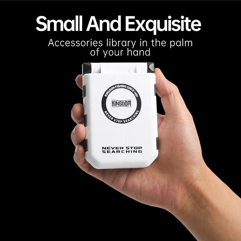 Caja de aparejos de pesca KINGDOM, Mini estuche de almacenamiento, gancho para cuchara de pesca, caja de almacenamiento de cebo, caja de aparejos de pesca voladora, accesorios de pesca - imagen 3